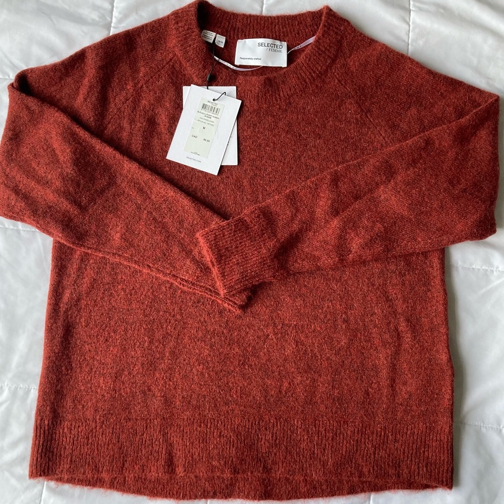 Selected Femme Maroon Knit Sweater